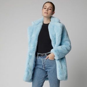 APPARIS Sophie Blue Faux Fur Coat